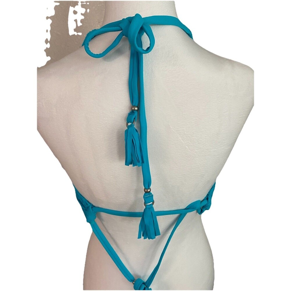 Nwt Coco Reef Turquoise Bra Sized Swim Top 36/38C Adjustable Ties - Picture 8 of 16